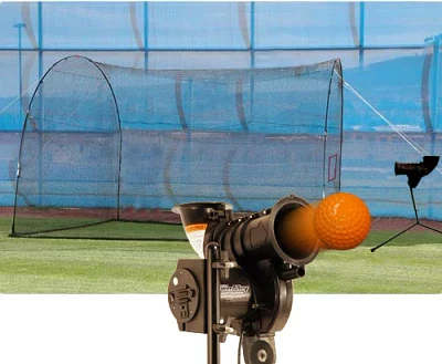 Trend Sports PowerAlley Lite-Ball Pitching Machine with HomeRun Batting Cage