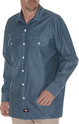 Dickies Men's Relaxed Fit Long Sleeve Chambray Shirt                                                                            