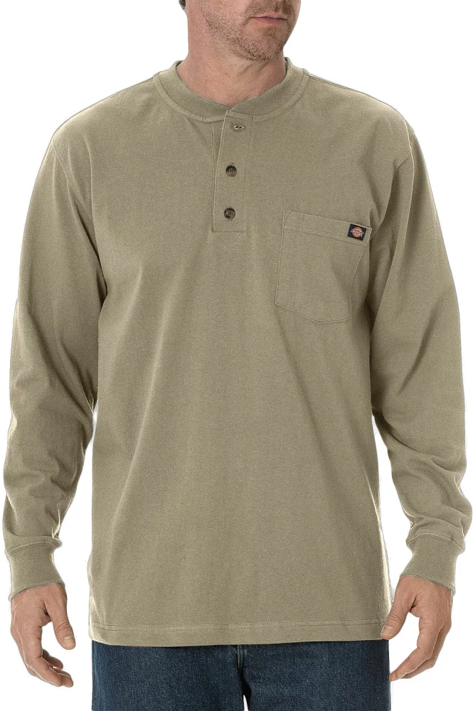 Dickies Men's Long Sleeve Heavyweight Henley