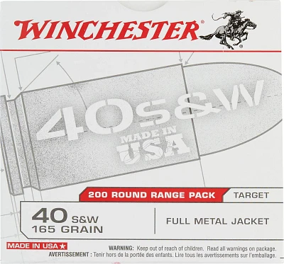 Winchester .40 S&W  165-Grain FMJ 200-round Centerfire Pistol  Ammunition                                                       