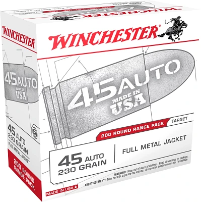 Winchester .45 ACP FMJ 230-Grain 200-round  Centerfire Pistol Ammunition                                                        