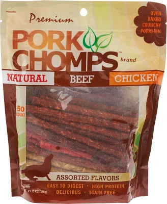 Pork Chomps Premium Assorted Munchy Sticks 50-Pack                                                                              