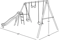 Sportspower Sierra Vista Metal Swing and Slide Set                                                                              