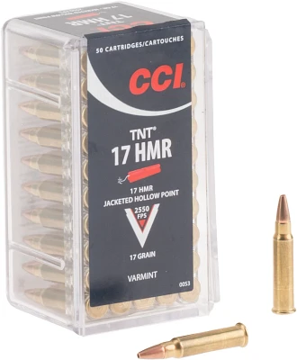 Hornady TNT JHP .17 HMR 17-Grain Rimfire Ammunition - 50 Rounds                                                                 