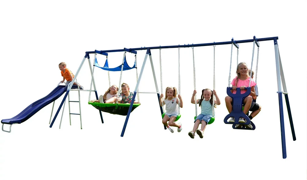 Sportspower Rosemead Metal Swing and Slide Set                                                                                  