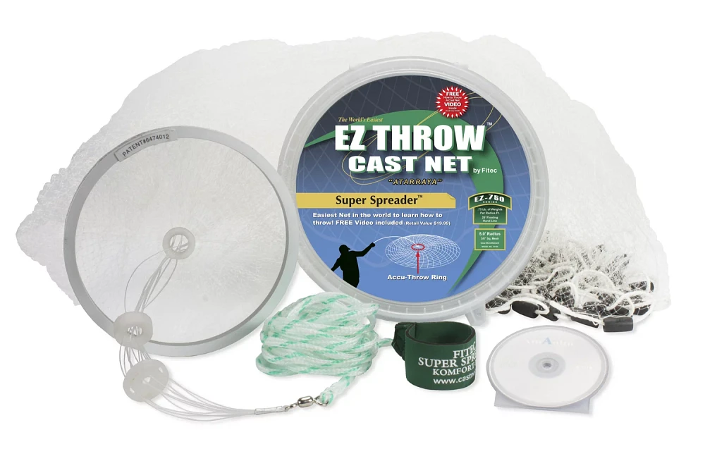 Fitec Super Spreader EZ750 4' EZ Throw Mesh Cast Net                                                                            