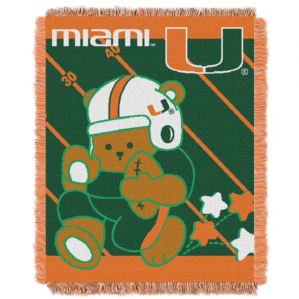 The Northwest Company University of Miami Fullback Woven Jacquard Throw                                                         