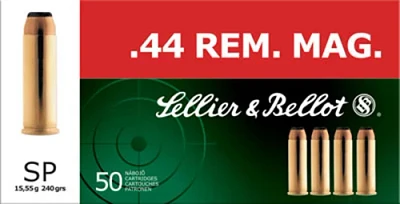 Sellier & Bellot .44 Remington Magnum 240-Grain Soft Point Centerfire Handgun Ammunition                                        