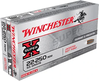 Winchester Super-X .22 - 250 Remington 55-Grain Pointed Soft Point Centerfire Rifle Ammunition                                  