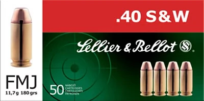 Sellier & Bellot .40 S&W 180-Grain Full Metal Jacket Centerfire Handgun Ammunition                                              