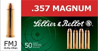 Sellier & Bellot .357 Magnum 158-Grain Full Metal Jacket Centerfire Handgun Ammunition                                          