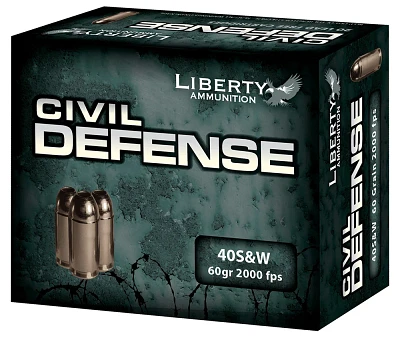 Liberty Ammunition Civil Defense .40 S&W 60-Grain Centerfire Handgun Ammunition                                                 