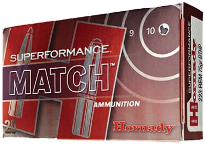 Hornady Superformance Match 5.56 x 45 75-Grain Centerfire Rifle Ammunition                                                      