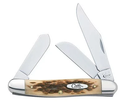 Case® Cutlery Amber Bone SS Stockman Folding Knife                                                                             