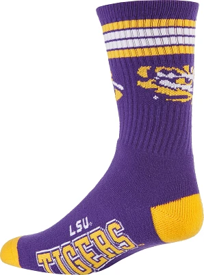 For Bare Feet Adults' Louisiana State University 4-Stripe Deuce Socks                                                           