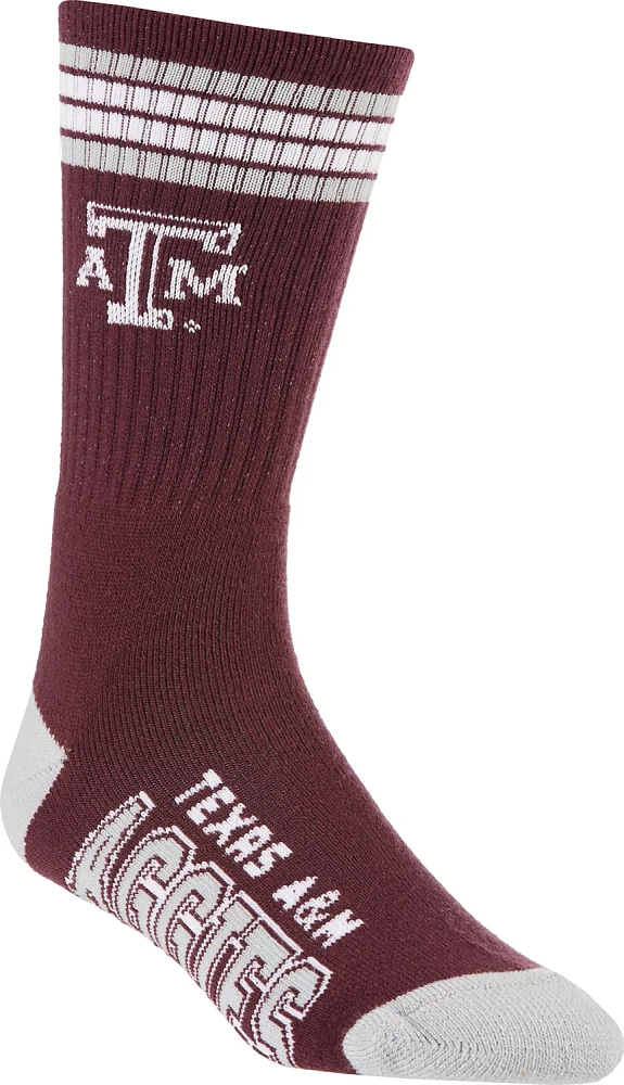 For Bare Feet Adults' Texas A&M University 4-Stripe Deuce Socks                                                                 