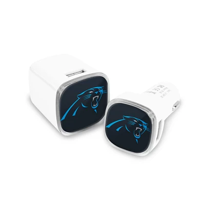 Prime Brands Group Carolina Panthers USB Chargers 2-Pack                                                                        