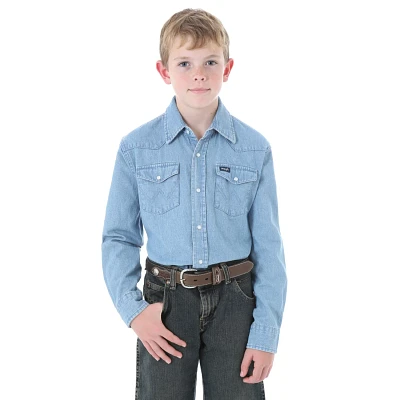 Wrangler® Boys' BW1 Western Solid Snap Shirt