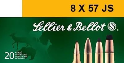 Sellier & Bellot 8 x 57mm JR 196-Grain Rimmed Centerfire Rifle Ammunition                                                       