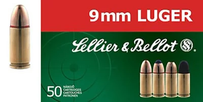 Sellier & Bellot 9mm Luger 115-Grain Jacketed Hollow Point Centerfire Handgun Ammunition                                        