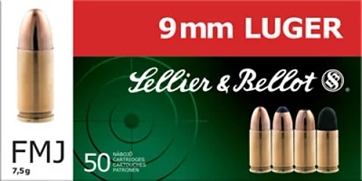 Sellier & Bellot Full Metal Jacket Centerfire Handgun Ammunition                                                                