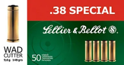 Sellier & Bellot 158-Grain Lead Flat-Nose Centerfire Handgun Ammunition                                                         