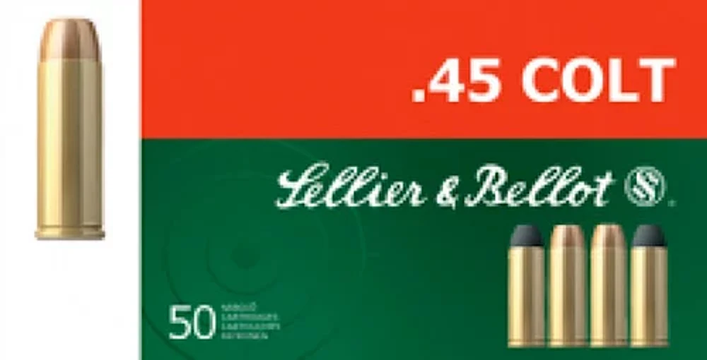Sellier & Bellot .45 Long Colt 250-Grain Lead Flat-Nose Centerfire Handgun Ammunition                                           