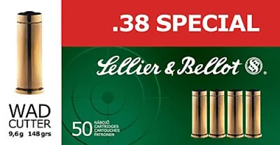 Sellier & Bellot .38 Special 148-Grain Wadcutter Centerfire Handgun Ammunition                                                  