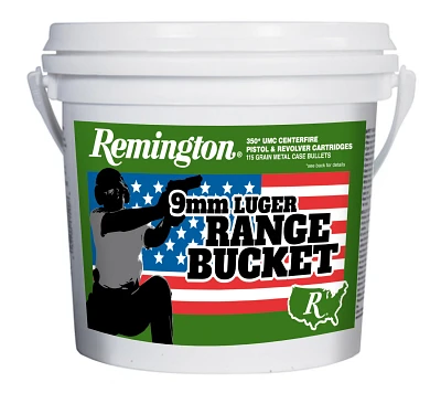 Remington UMC 9mm Brass 115-Grain Pistol Target Ammunition Bucket                                                               