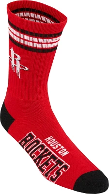 For Bare Feet Adults' Houston Rockets 4-Stripe Deuce Socks                                                                      