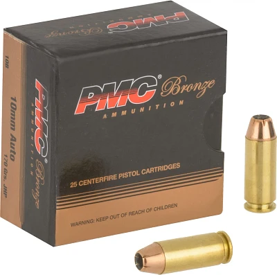 PMC Bronze 10mm 170-Grain Jacketed Hollow Point Centerfire Handgun Ammunition                                                   