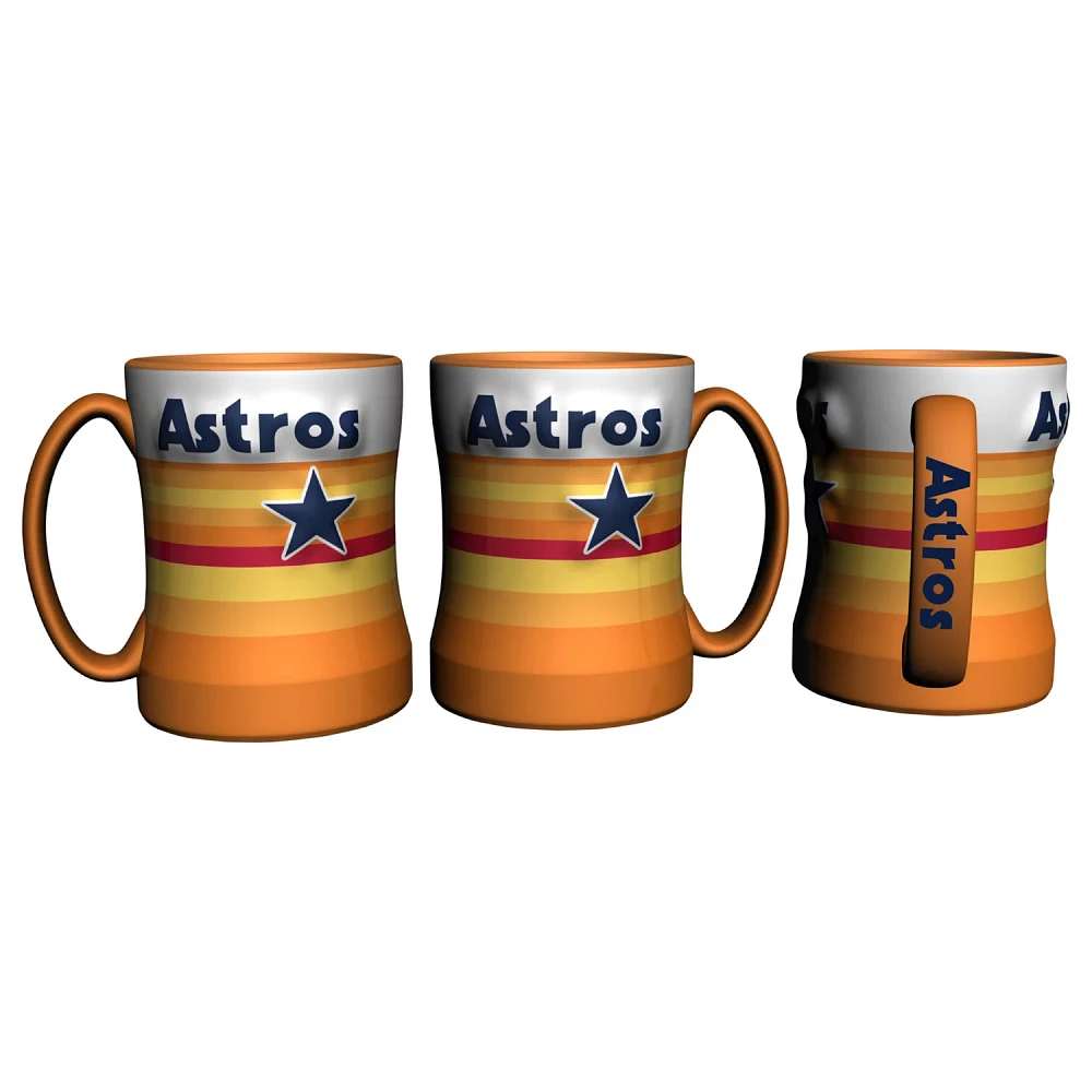 Boelter Brands Houston Astros Vintage Relief Style 14 oz. Coffee Mug                                                            