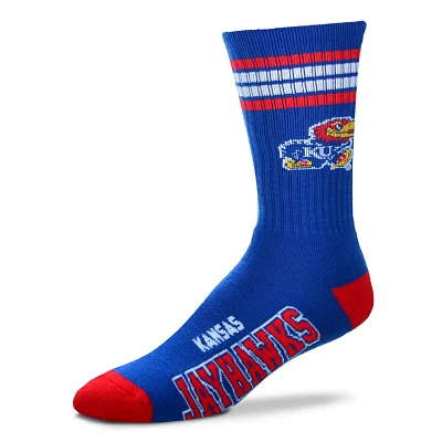 For Bare Feet Men's Kansas 4-Stripe Deuce Crew Socks                                                                            