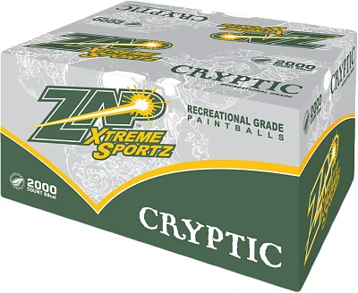 Zap Cryptic .68 Caliber Recreational Grade Paintballs 2,000-Pack                                                                