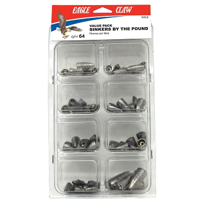 Eagle Claw Sinkers 64-Pack                                                                                                      