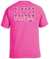 Image One Women's Louisiana State University Ikat Letter Script T-shirt