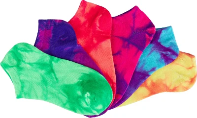 BCG Girls' True Bright Tie-Dye Low-Cut Socks 6 Pack                                                                             