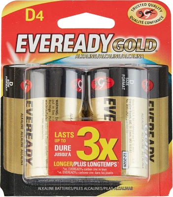 Eveready Gold D Alkaline Batteries 4-Pack                                                                                       