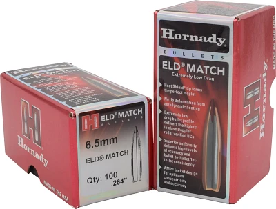 Hornady ELD Match 6.5mm .264 120-Grain Rifle Bullets                                                                            