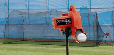 PowerAlley Pro Real Ball Machine & PowerAlley 22ft Home Batting Cage                                                            