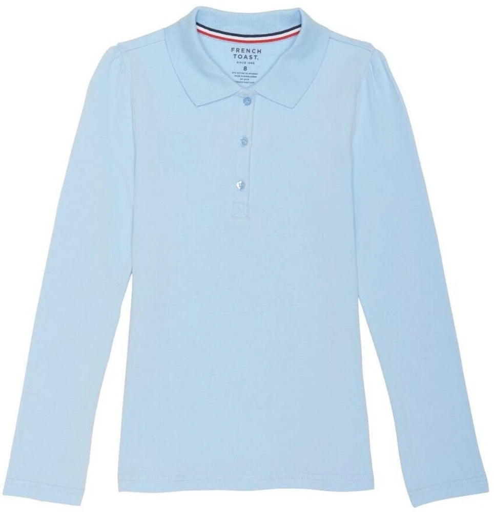 French Toast Girls' Long Sleeve Stretch Pique Polo