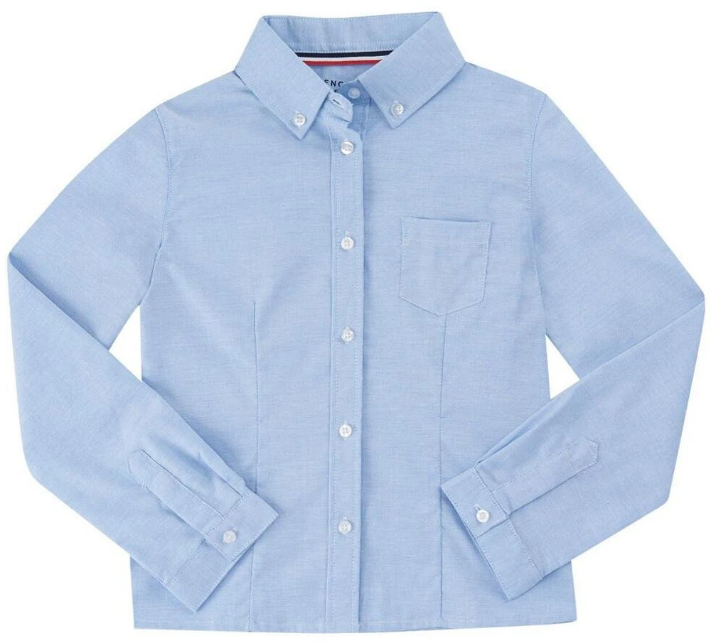 French Toast Girls' Long Sleeve Oxford Blouse with Darts                                                                        