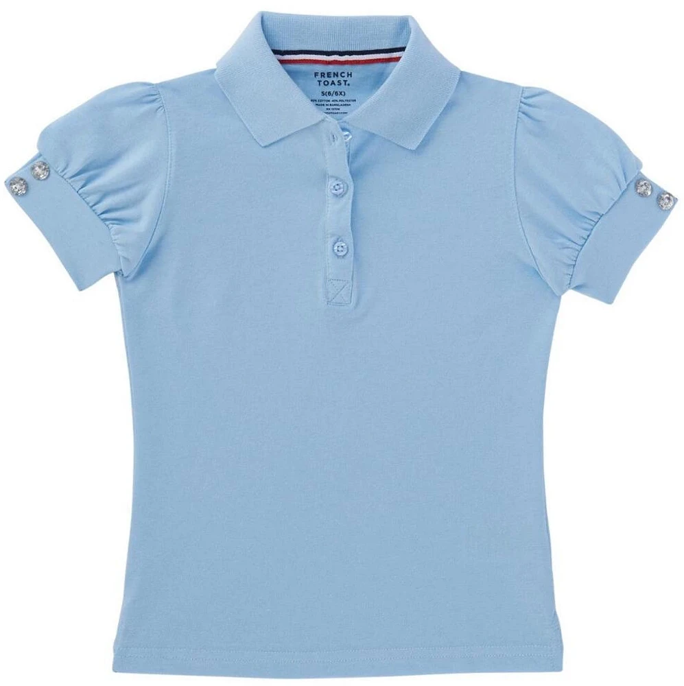 French Toast Girls' Puff Sleeve Polo Shirt