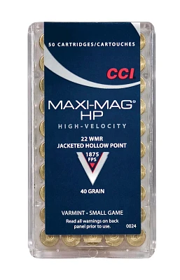 CCI Maxi-Mag .22 WMR 40-Grain Ammunition - 50 Rounds                                                                            
