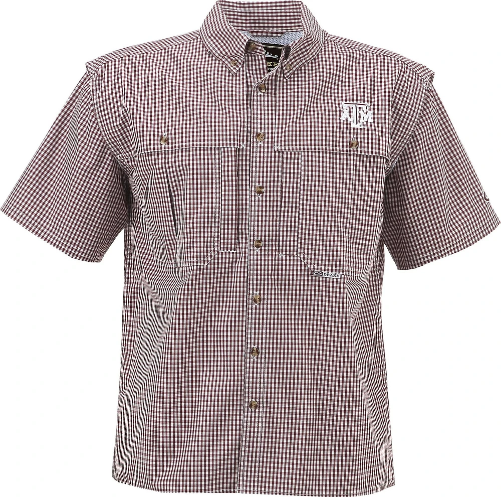 Drake Waterfowl Men's Texas A&M University Gameday Wingshooter's Short Sleeve Button-Down Shirt                                 