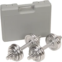 Sunny Health & Fitness 33 lb Adjustable Chrome Dumbbell Set                                                                     