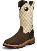 Justin Men's Roughneck EH Steel Toe Wellington Work Boots                                                                       