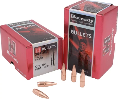 Hornady FMJ-BT .30 Caliber 150-Grain Bullets                                                                                    