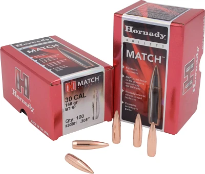 Hornady BTHP .30 Caliber 168-Grain Bullets                                                                                      