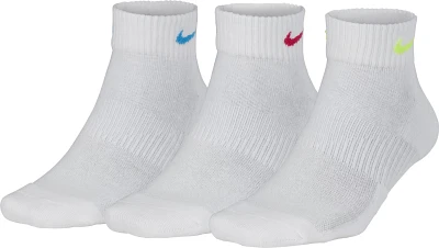 Nike Women's Performance Cushioned Training Quarter Socks 3 Pack                                                                
